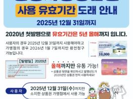 2020년 발행된 문경사랑상품권 유효기간 임박 기사 이미지