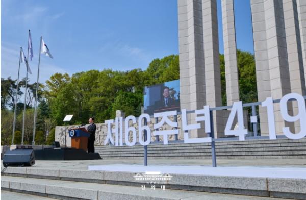 이재명 대통령, 제66주년 4‧19혁명 기념식 참석