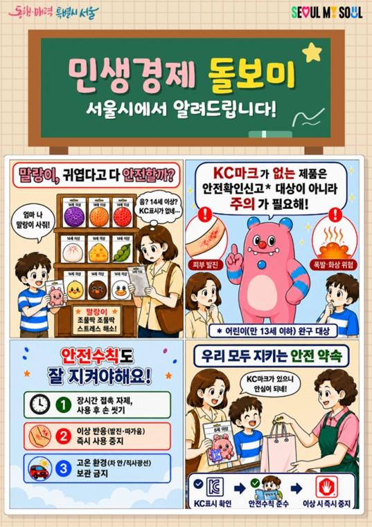 서울시, 어린이도 즐겨 찾는 '말랑이' 등 20개 안전성 검사… 7개 제품서 유해물질 등 확인